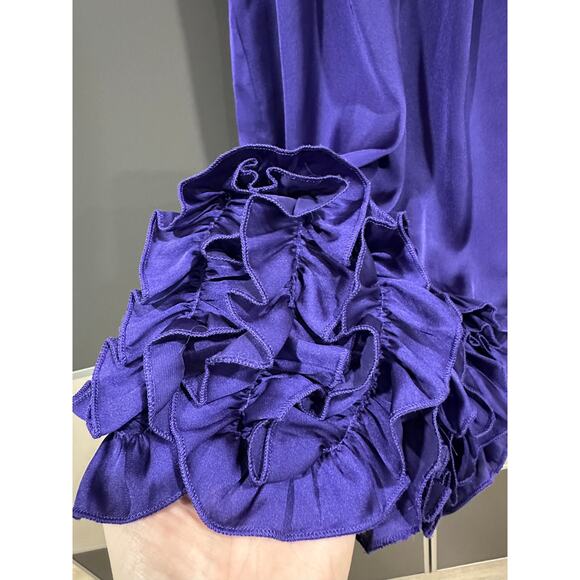 Aqua Women's Sz M Mini Balloon Bubble Ruffle Dress Spaghetti Strap Purple Y2K - Picture 6 of 6
